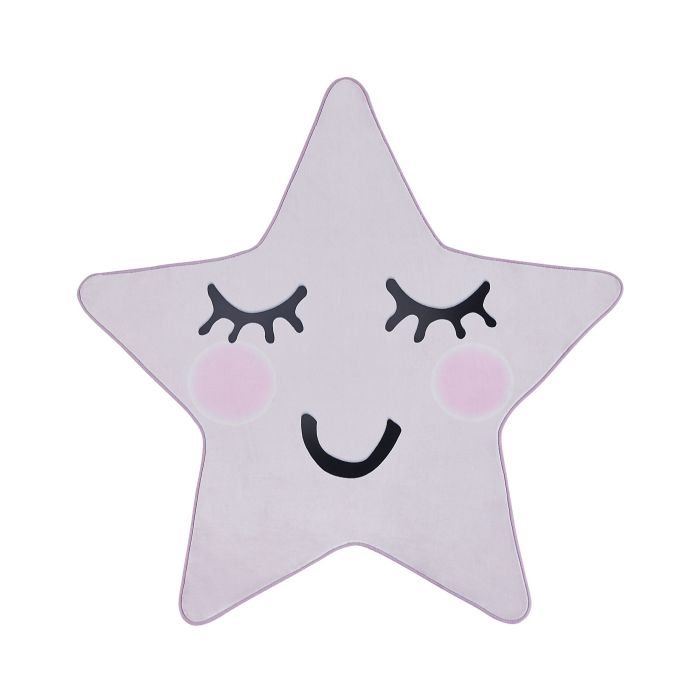 Kids Rug Star Print 120x120cm Pink