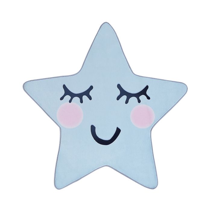 Kids Rug Star Print 120x120cm Blue