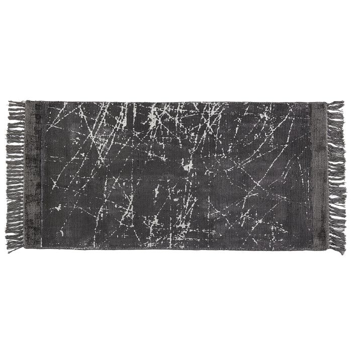 Viscose Area Rug 80x150cm Dark Grey