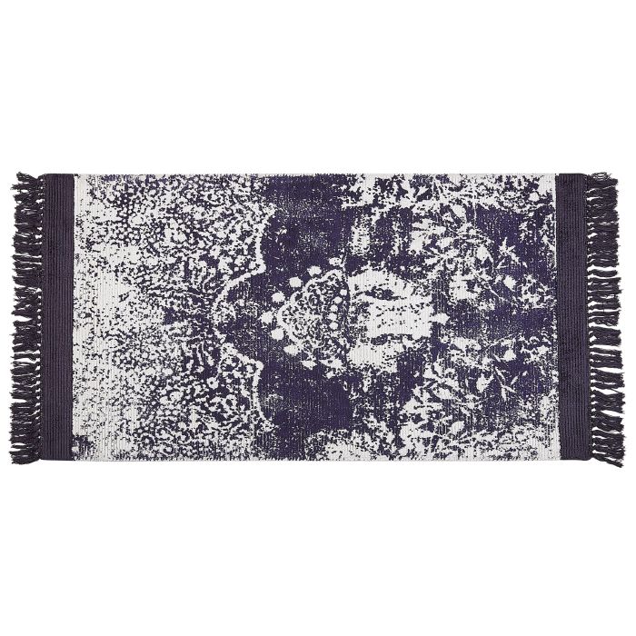 Viscose Area Rug 80x150cm Violet and White