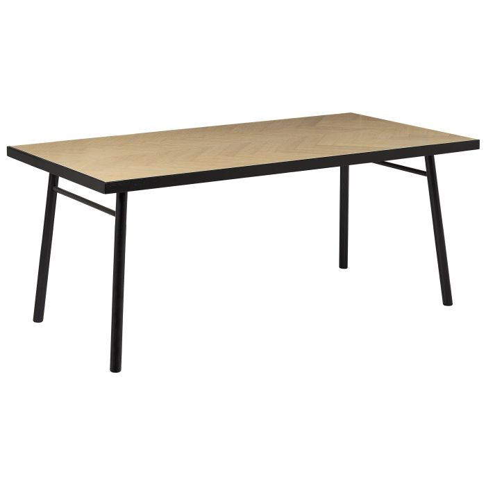 Dining Table 180 x 90 cm Light Wood with Black IVORIE