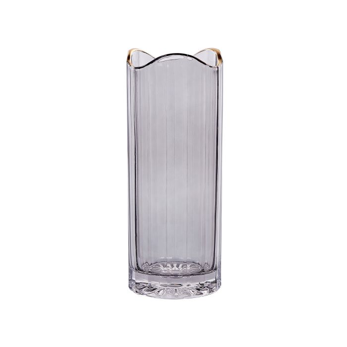Glass Flower Vase 30 Grey Gold PERDIKI