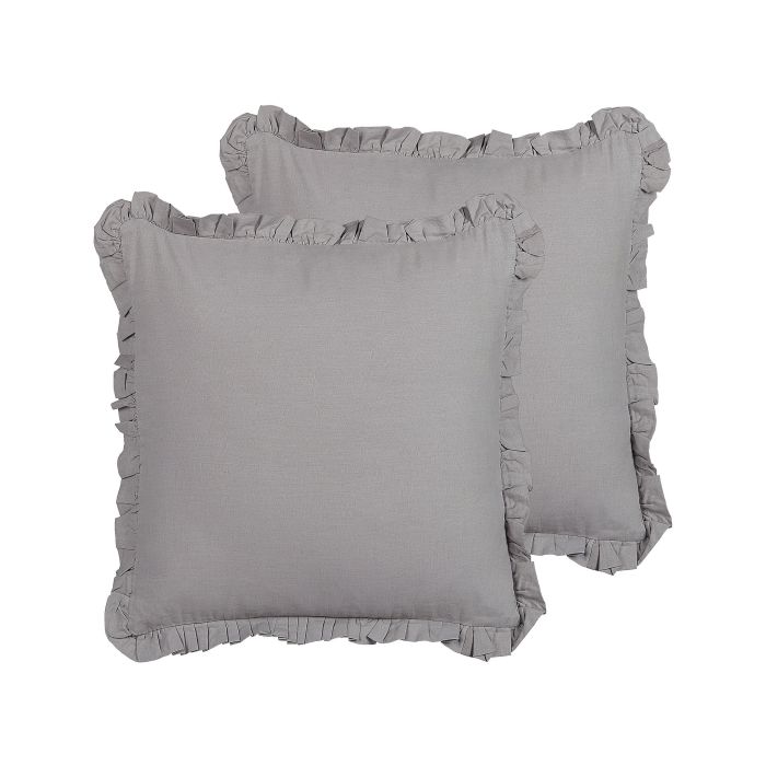 Set of 2 Linen Cushions 45x45cm Grey