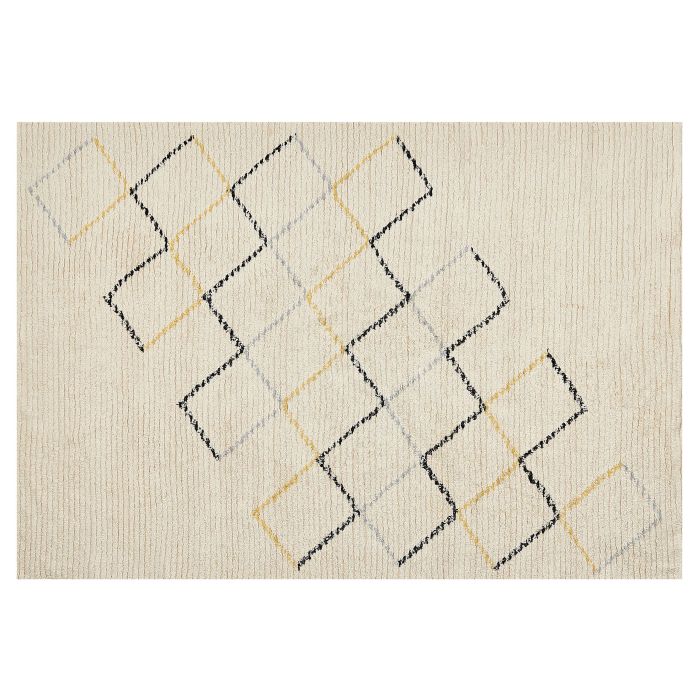Cotton Area Rug 140x200cm Beige
