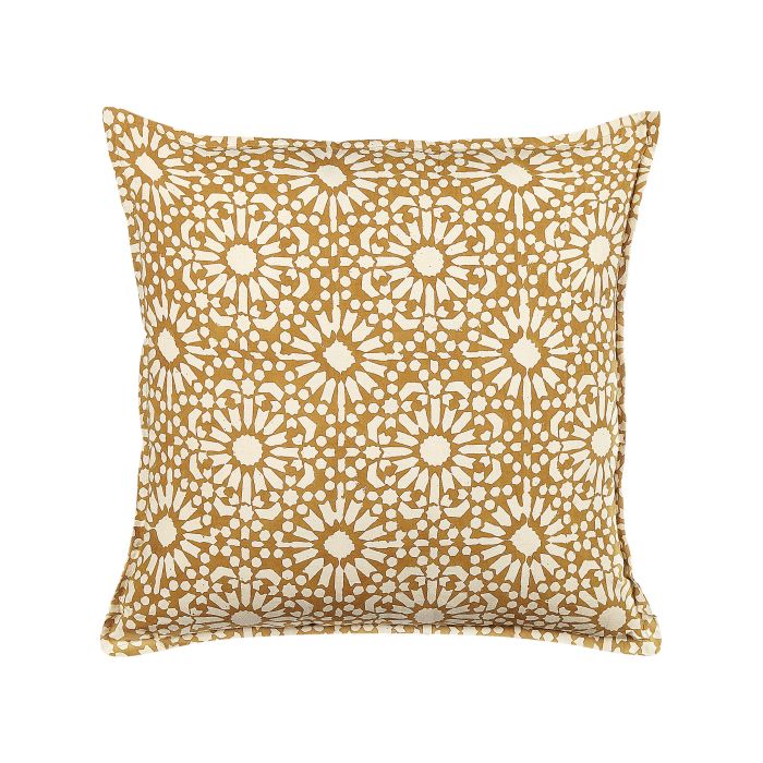 Cotton Cushion Geometric Pattern 45x45cm Beige