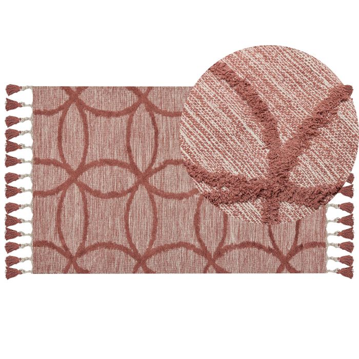 Cotton Area Rug 80x150cm Red
