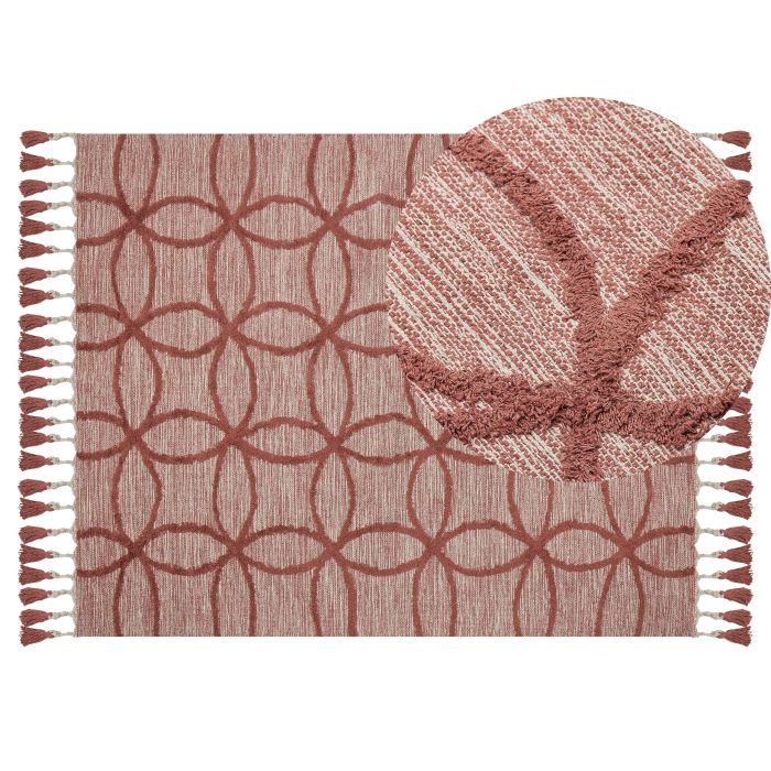 Cotton Area Rug 140x200cm Red