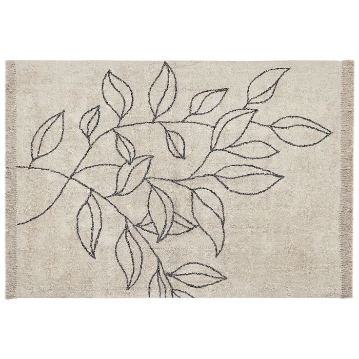 Cotton Area Rug 160x230cm Beige and Black