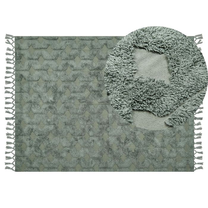 Cotton Area Rug 140x200cm Green
