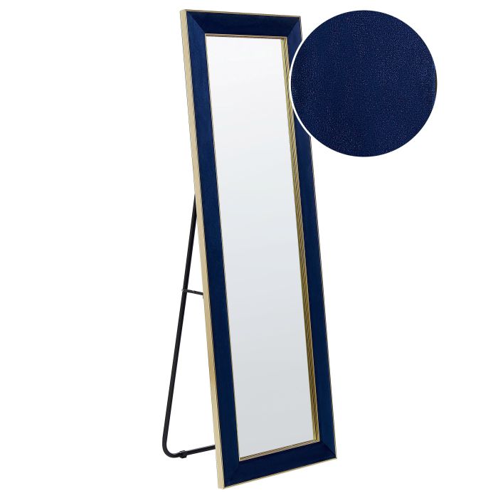 Velvet Standing Mirror 50x150cm Blue