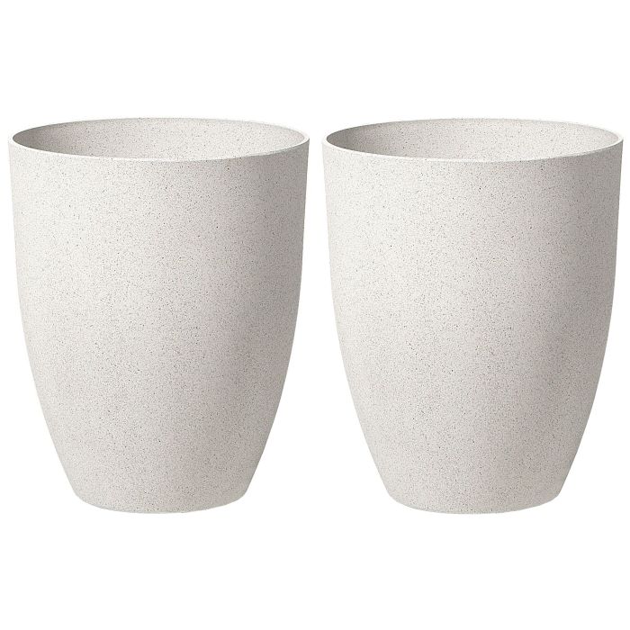 Set of 2 Plant Pots 43 x 43 x 52 cm Off-White CROTON