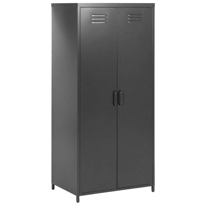 2 Door Metal Storage Cabinet Black VARNA