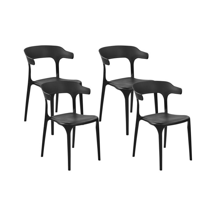 Set of 4 Dining Chairs Black GUBBIO
