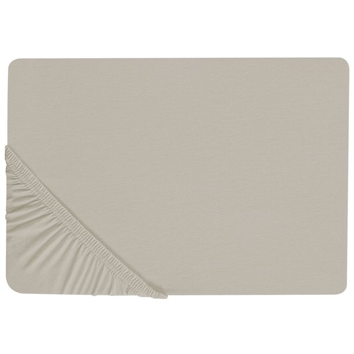 Cotton Fitted Sheet 140 x 200 cm Taupe JANBU