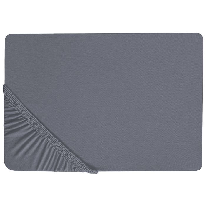 Cotton Fitted Sheet 90 x 200 cm Dark Grey JANBU