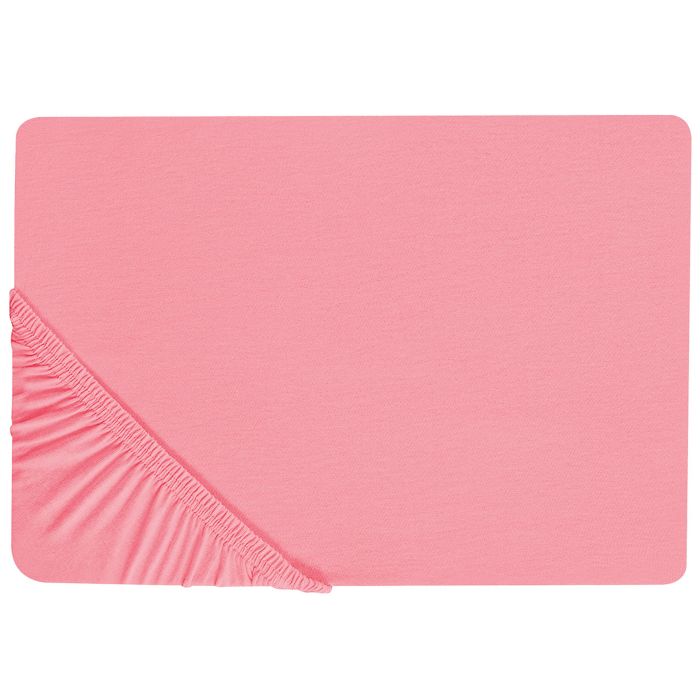 Cotton Fitted Sheet 160 x 200 cm Coral JANBU
