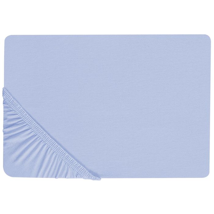 Cotton Fitted Sheet 140 x 200 cm Blue JANBU