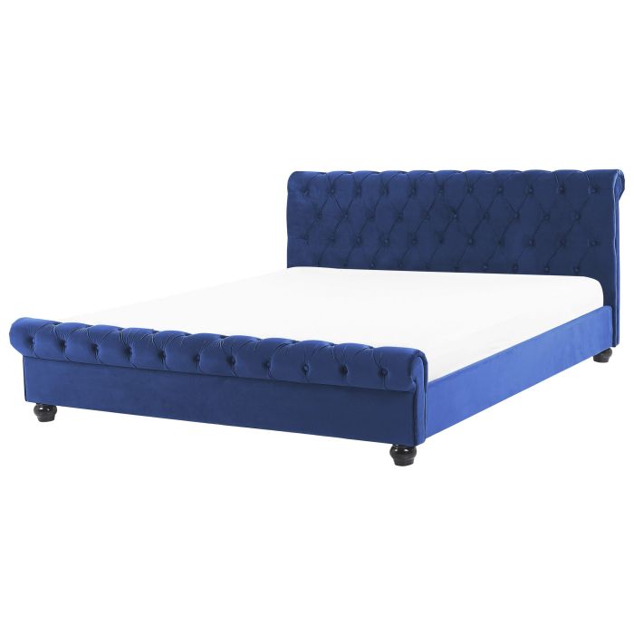 Velvet EU King Size Waterbed Blue AVALLON