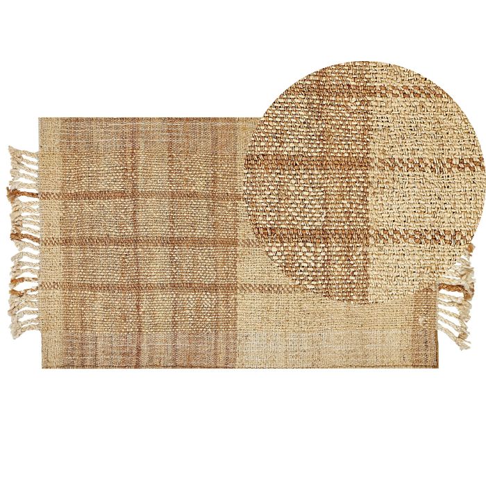 Jute Area Rug 80x150cm Beige