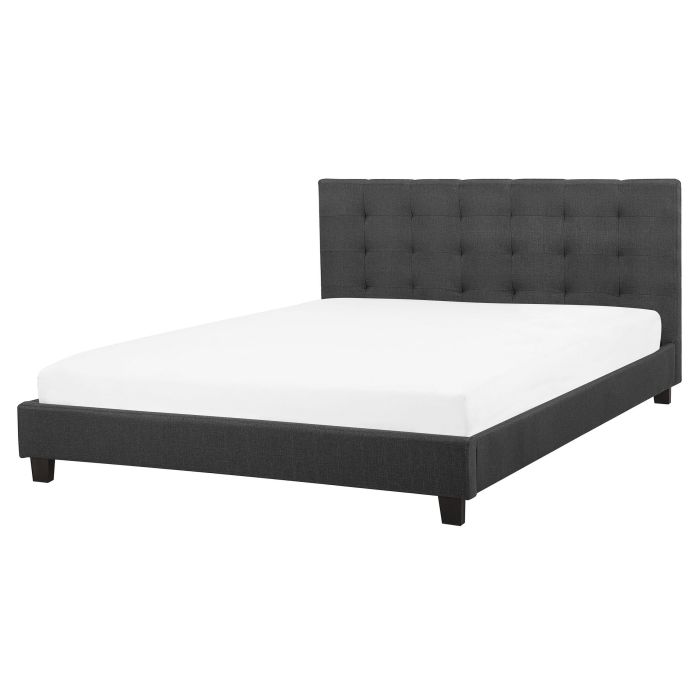 Fabric EU King Size Waterbed Dark Grey LA ROCHELLE