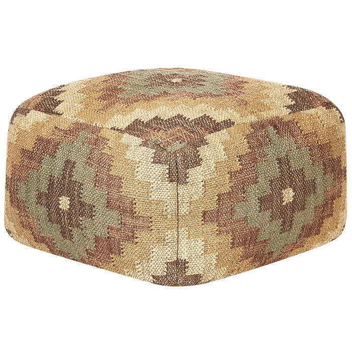 Jute Pouffe 50 x 50 cm Multicolour MAGURI