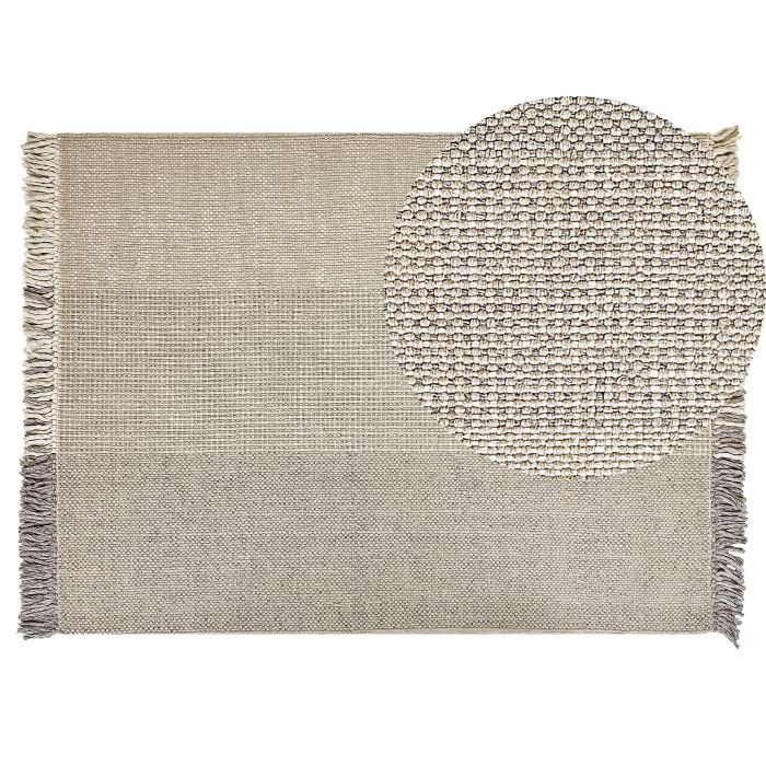 Wool Area Rug 140x200cm Grey