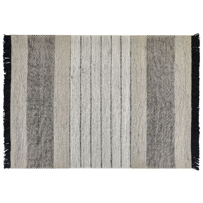 Wool Area Rug 160x230cm Beige and Black