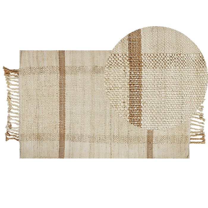 Jute Area Rug 80x150cm Beige