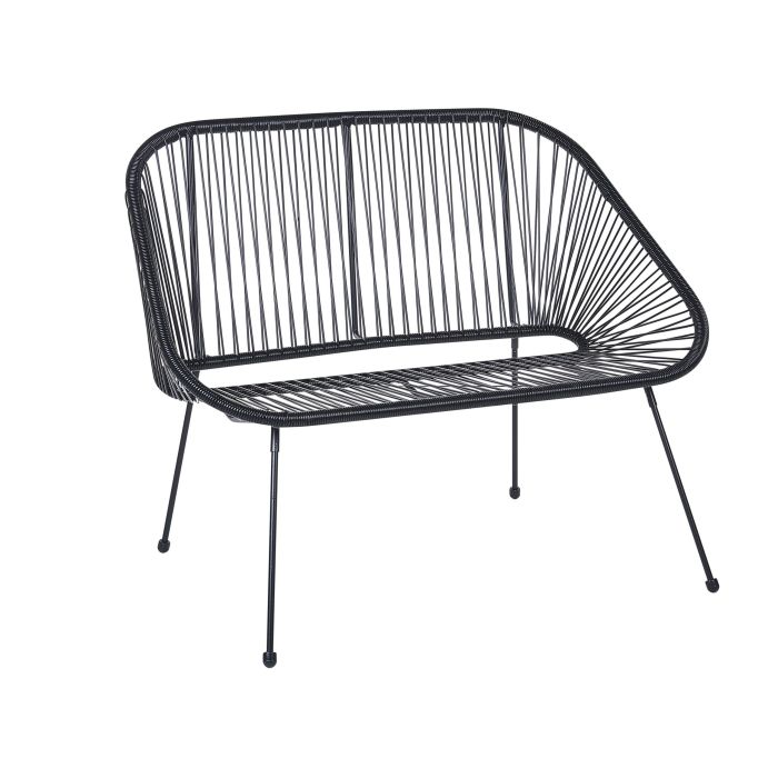 PE Rattan Garden Bench 114 cm Black ACAPULCO