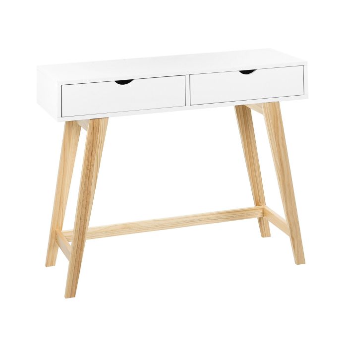 2 Drawer Console Table White with Light Wood SULLY