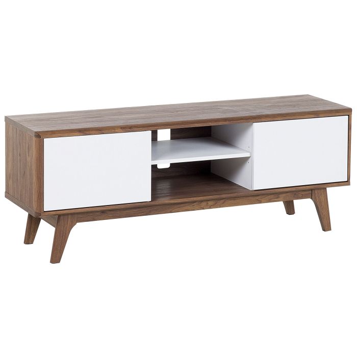 TV Stand Dark Wood with White ROCHESTER