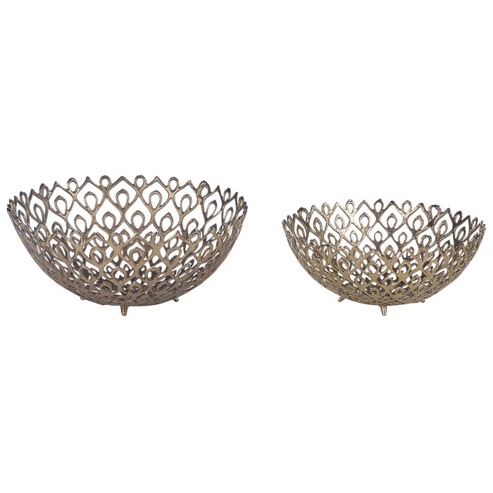 Set of 2 Decorative Bowls Gold