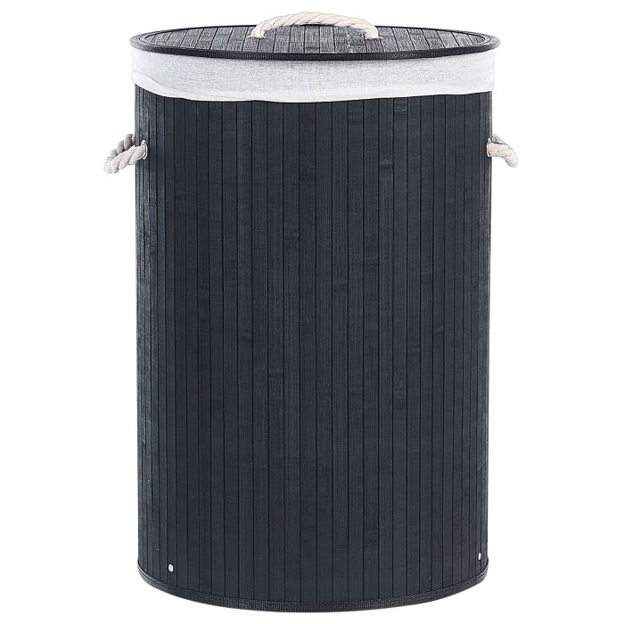 Bamboo Basket with Lid Black SANNAR