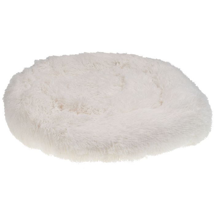 Faux Fur Pet Bed ø 50 cm White KULU