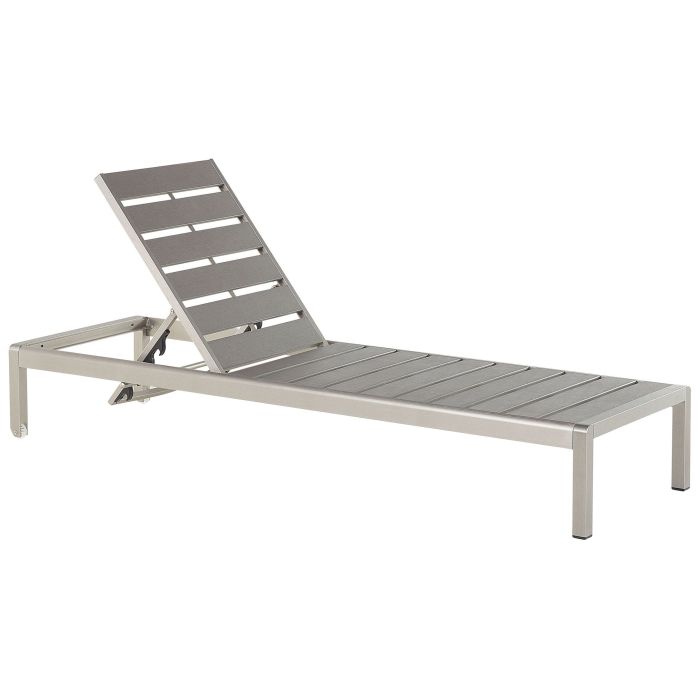 Aluminium Reclining Sun Lounger Grey NARDO