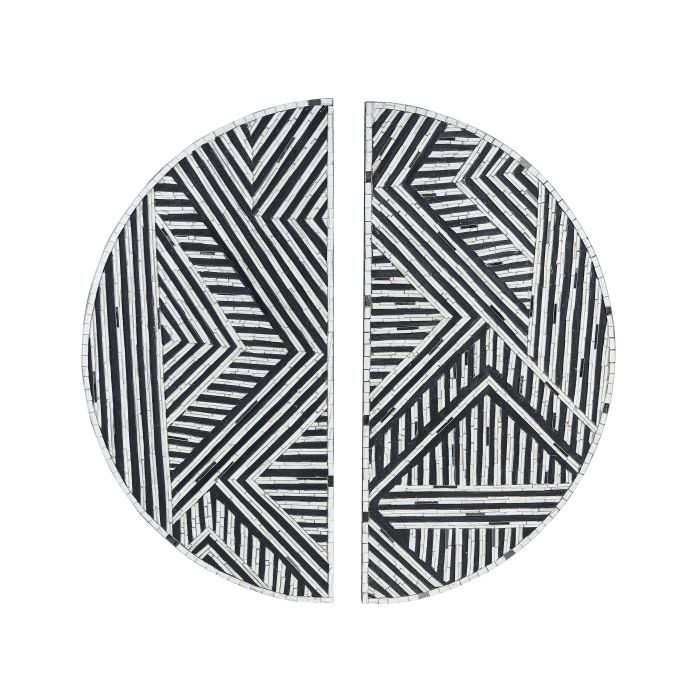 Glass Wall Décor Black and White MANDAU