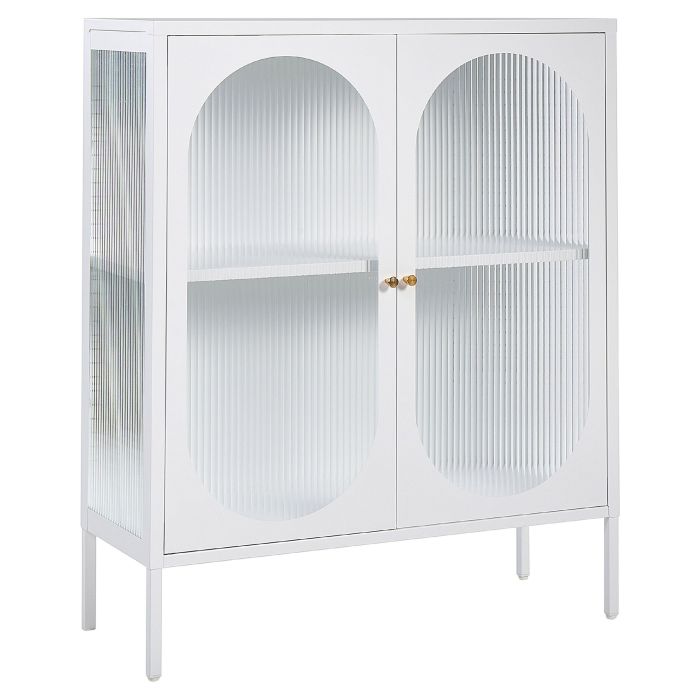 Steel Display Cabinet White SARRE