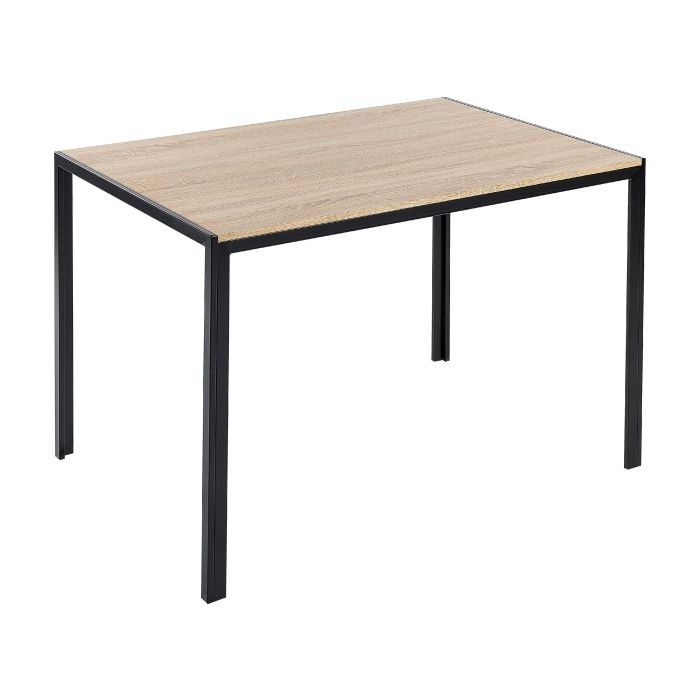 Dining Table 120 x 80 cm Light Wood with Black NEWFIELD