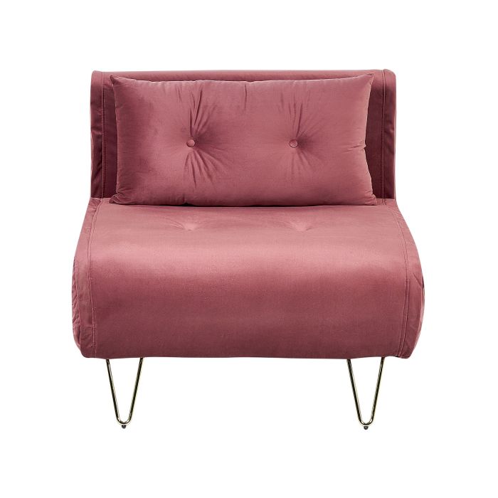Velvet Sofa Bed Pink VESTFOLD
