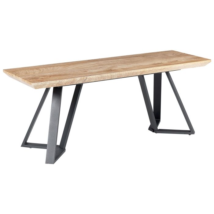 Dining Bench Light Wood and Black UPTON