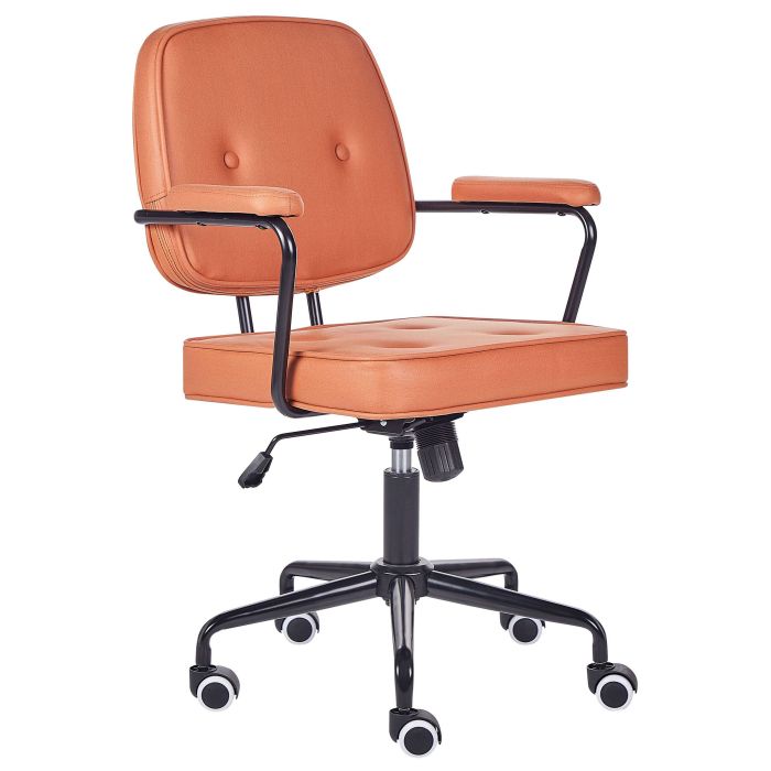 Faux Leather Desk Chair Orange PAWNEE