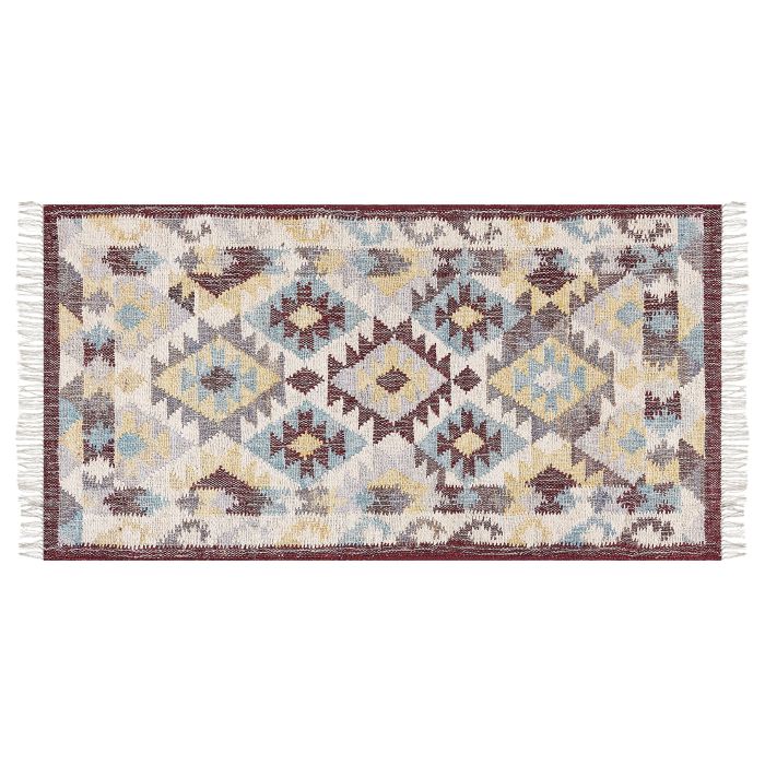 Jute Area Rug 80x150cm Multicolour