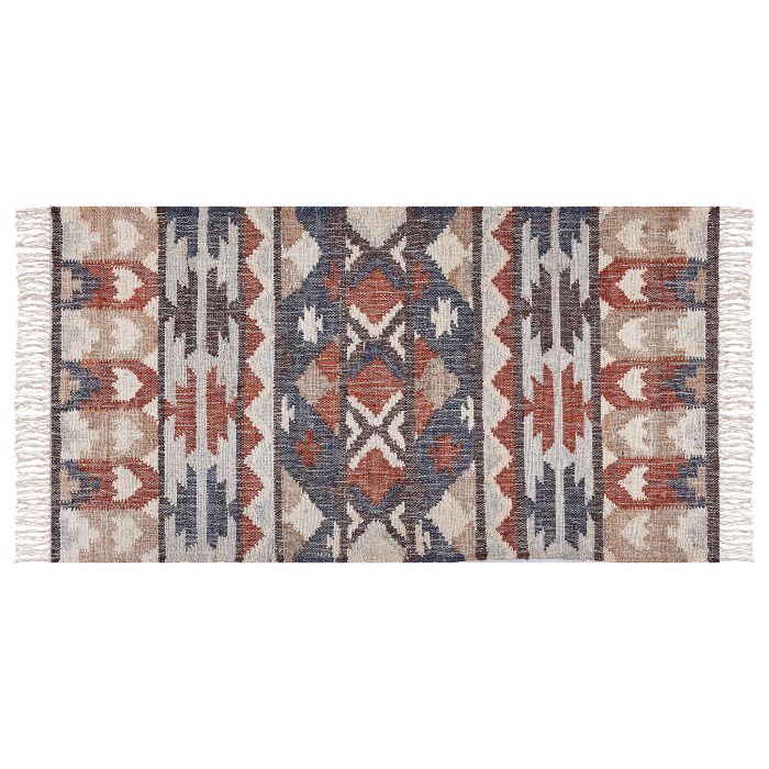 Jute Area Rug 80x150cm Multicolour