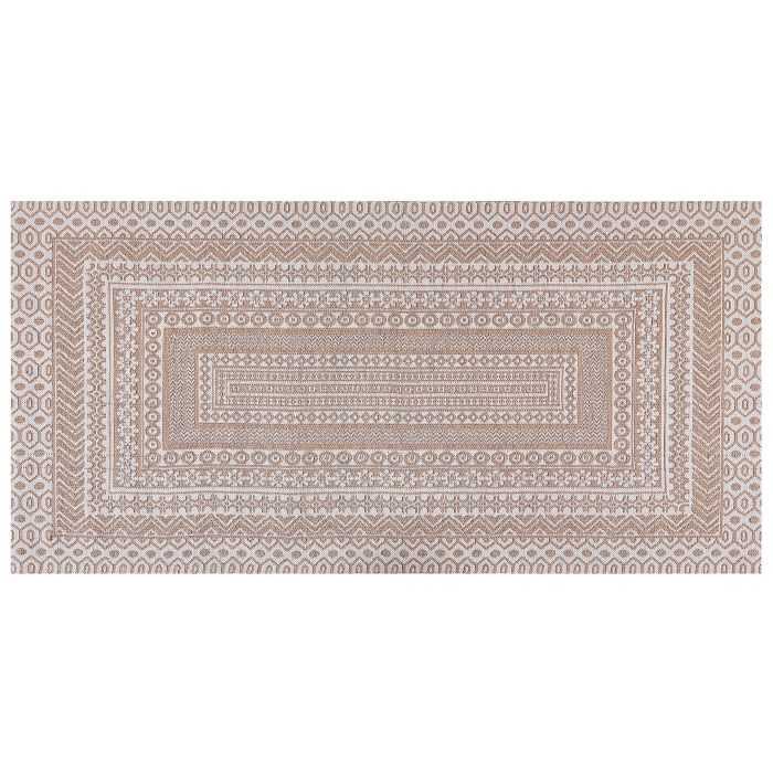 Area Rug 80x150cm Beige and White