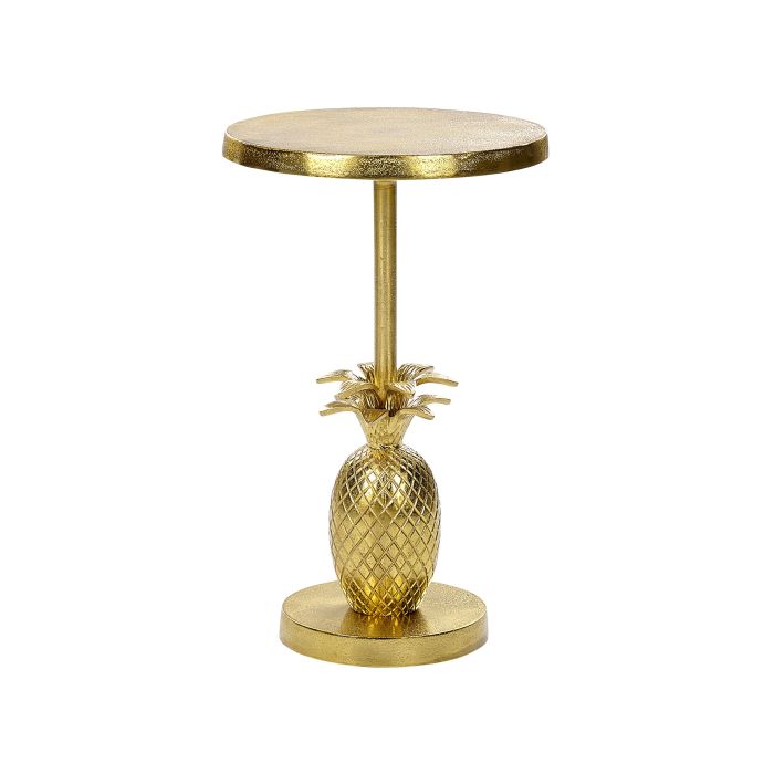 Metal Side Table with Pineapple Base Gold PANNOUVRE