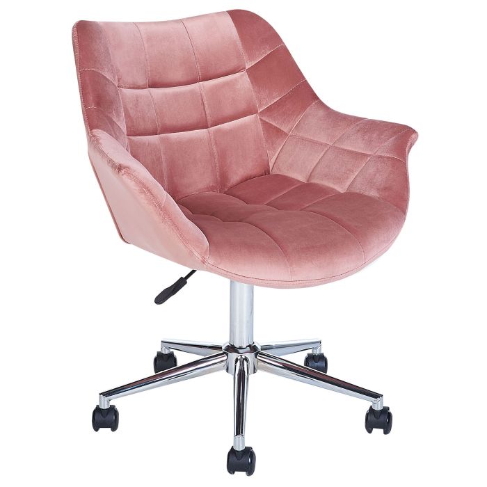 Velvet Desk Chair Pink LABELLE