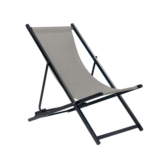 Folding Deck Chair Grey LOCRI II