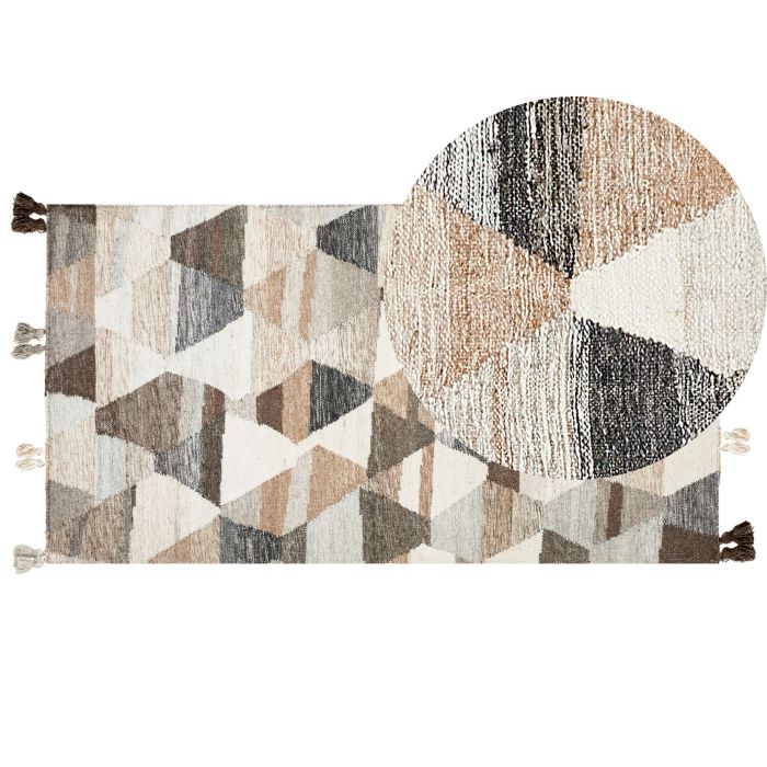 Wool Kilim Area Rug 80x150cm Multicolour