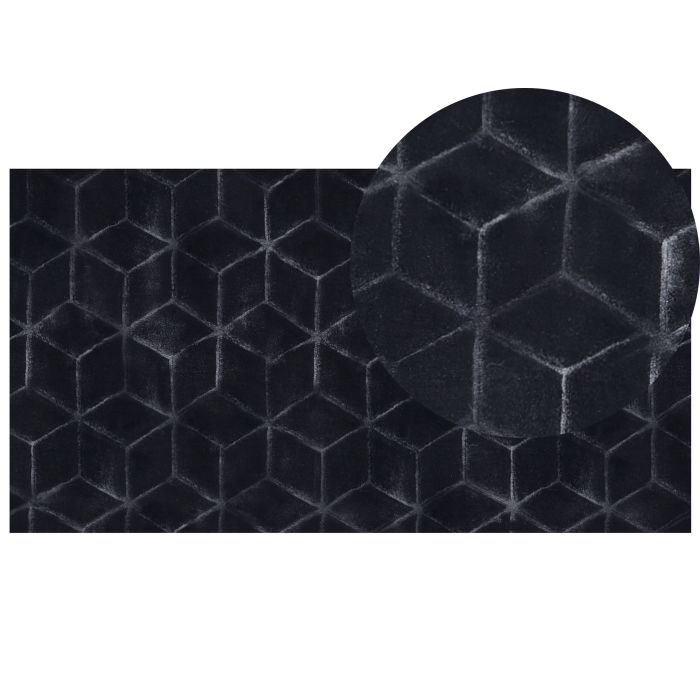 Faux Rabbit Fur Rug 80x150cm Black
