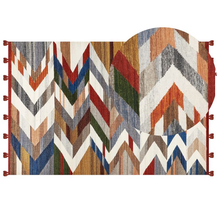 Wool Kilim Area Rug 200x300cm Multicolour